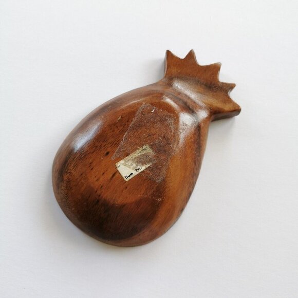 Wood Pineapple Trinket Tray Capiz Shell Inlay, Bowl Display Kitschy Decor - Picture 4 of 7